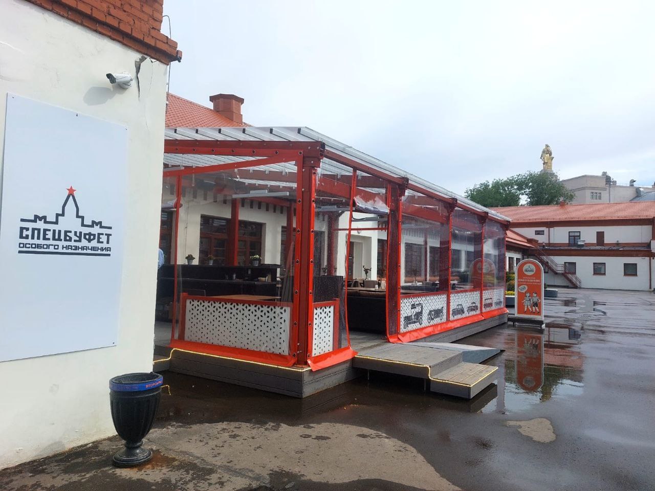 ПВХ шторы для летней террасы кафе в посёлке Куженкино