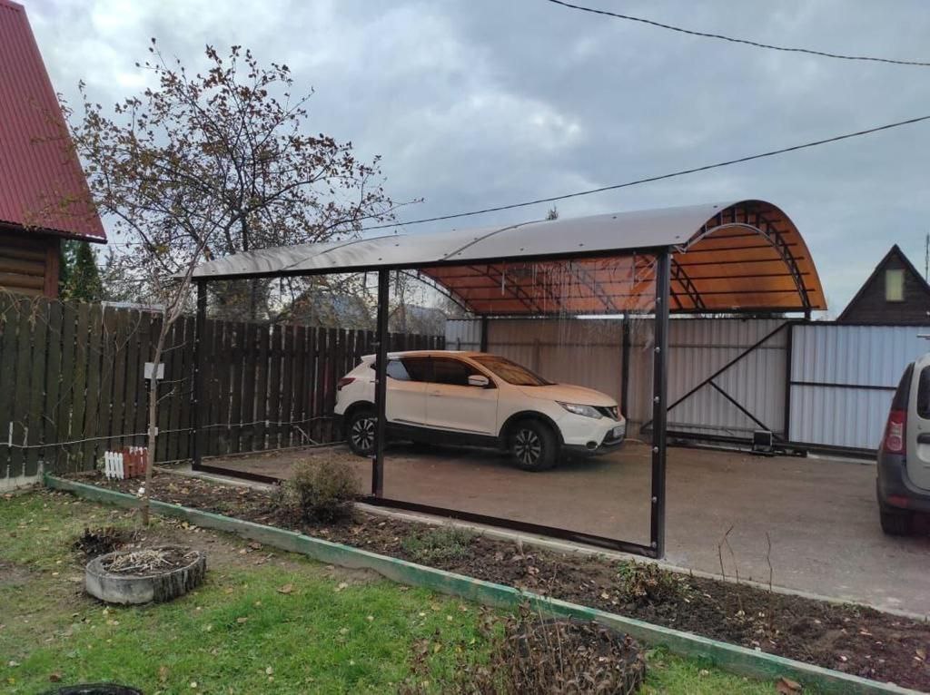 Прозрачные шторы ПВХ для навеса под автомобиль в посёлке Куженкино